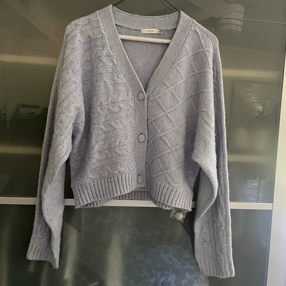 Lush Combination Long Sleeve Cardigan